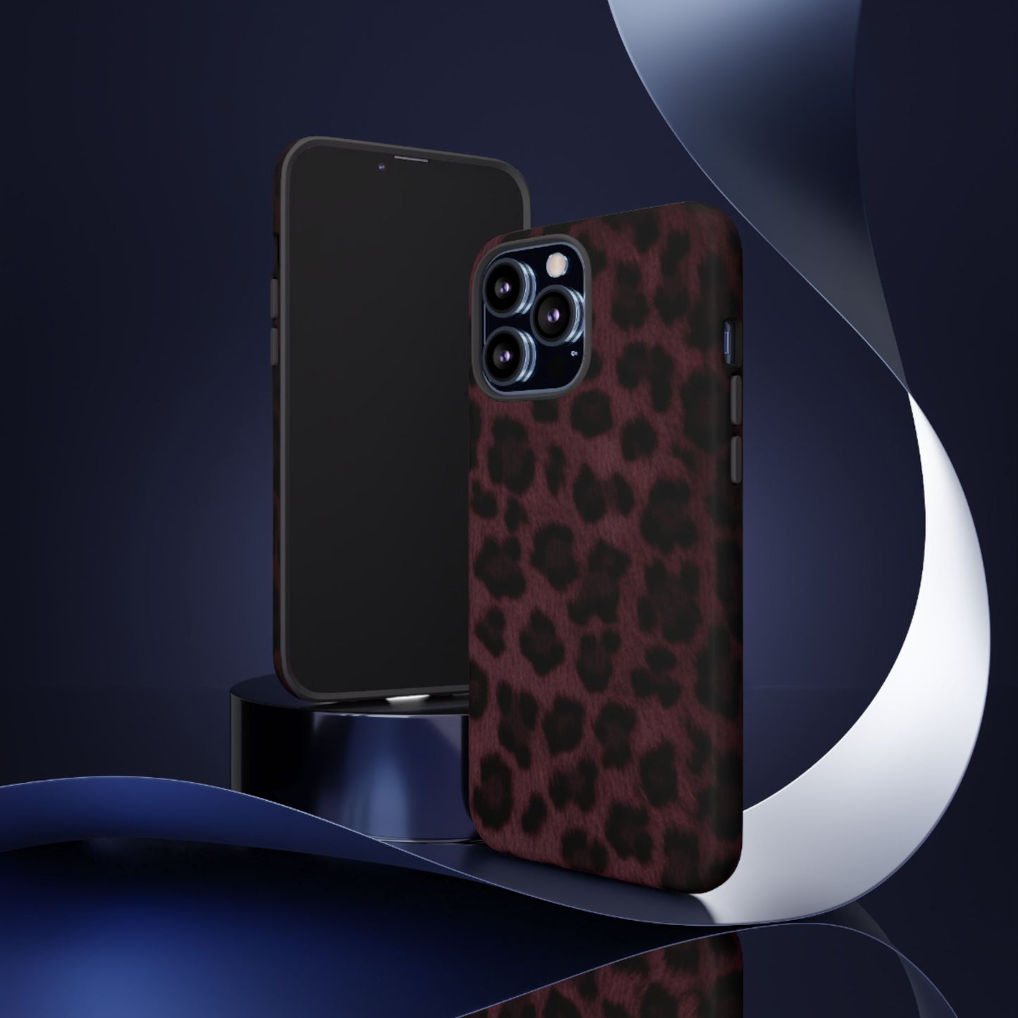 Maroon Leopard Print Phone Case, Tough Cases for Style Lovers, Fashionable Protection, Unique Gifts for Her, Trendy Accessories