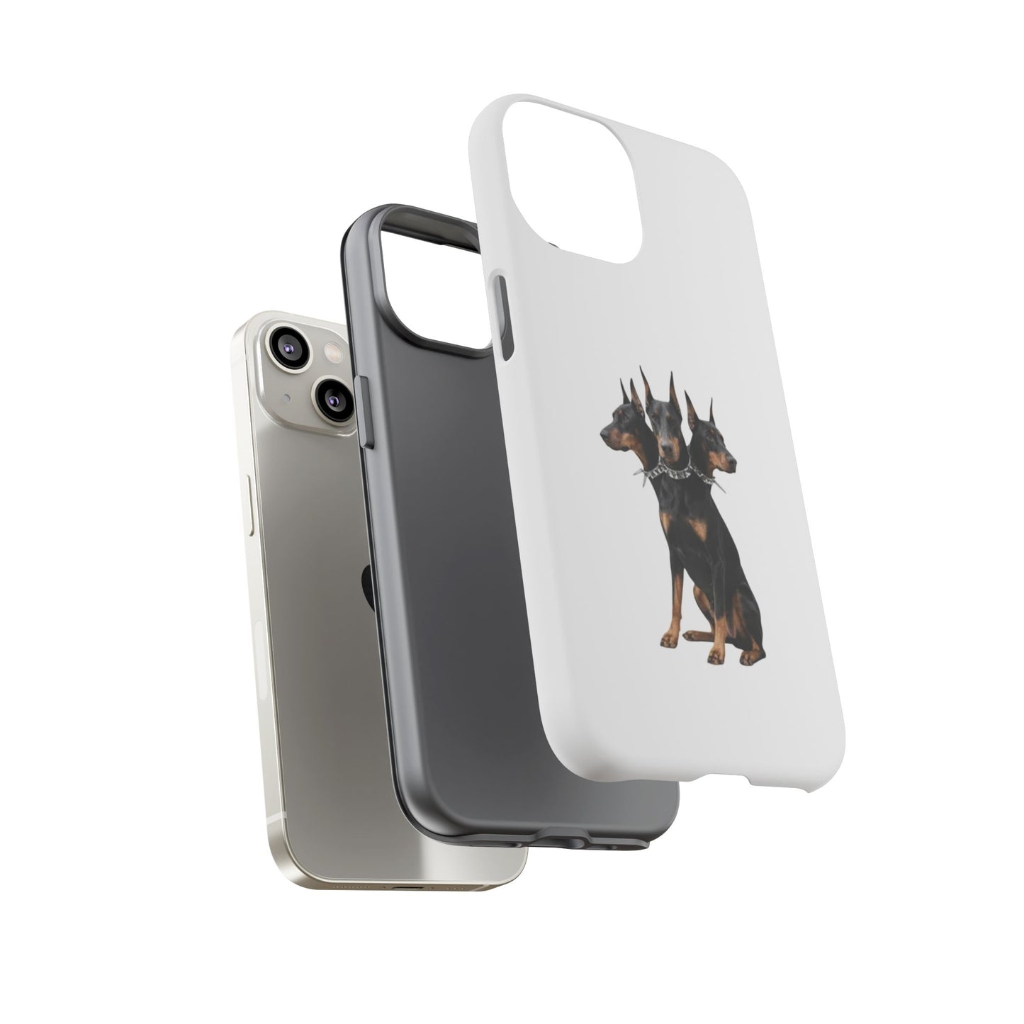 Doberman triple head tough case, Design | Perfect Gift for Dog Lovers, Pet Owners, Animal Enthusiasts, Birthdays, Christmas, Everyday Use