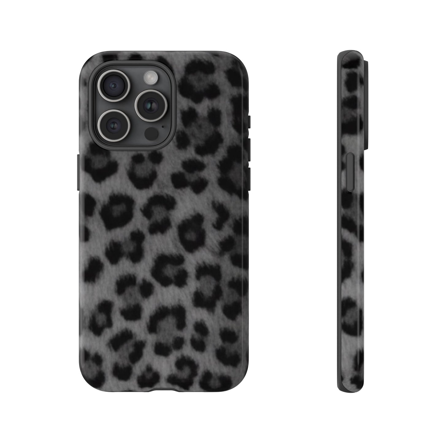Leopard Print Dark Phone Case, Tough Cases for Animal Lovers, Stylish Protective Cover, Unique Gift for Her, Trendy Phone Accessory