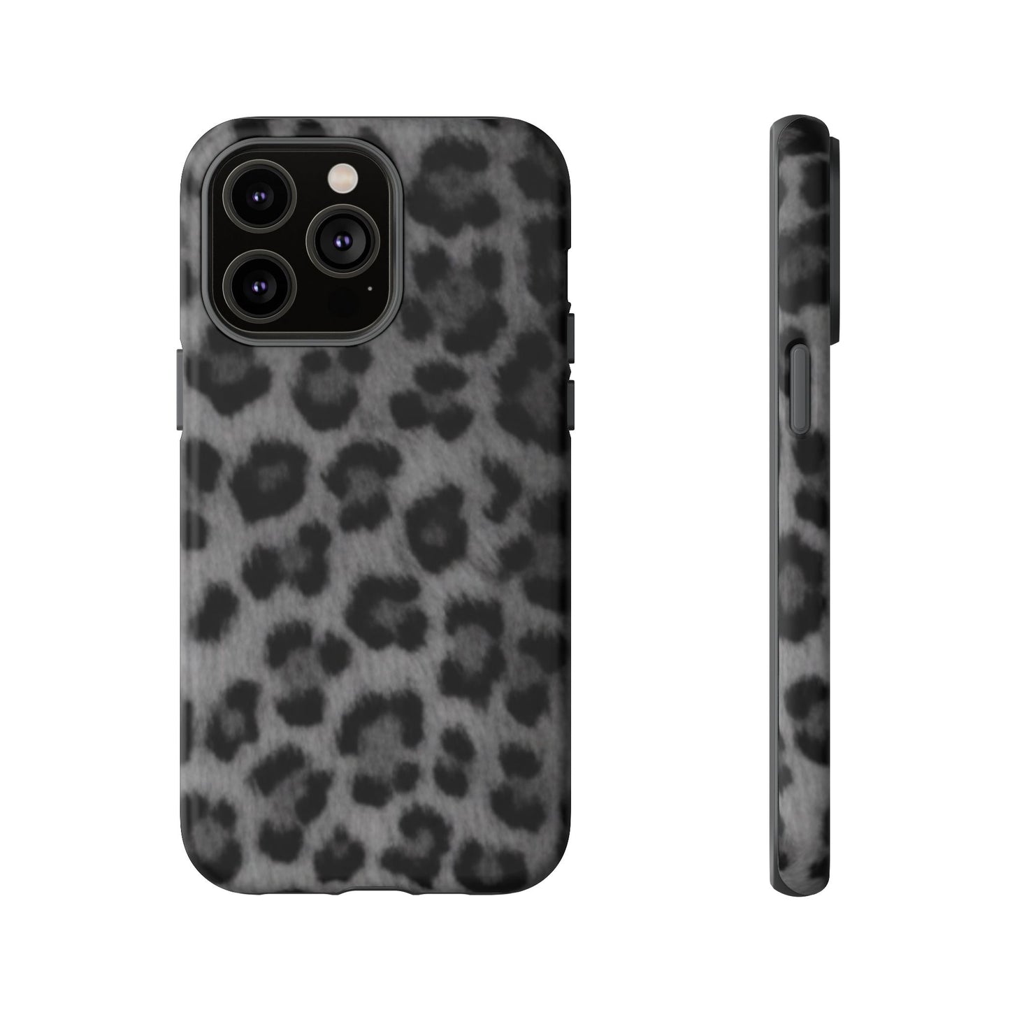 Leopard Print Dark Phone Case, Tough Cases for Animal Lovers, Stylish Protective Cover, Unique Gift for Her, Trendy Phone Accessory