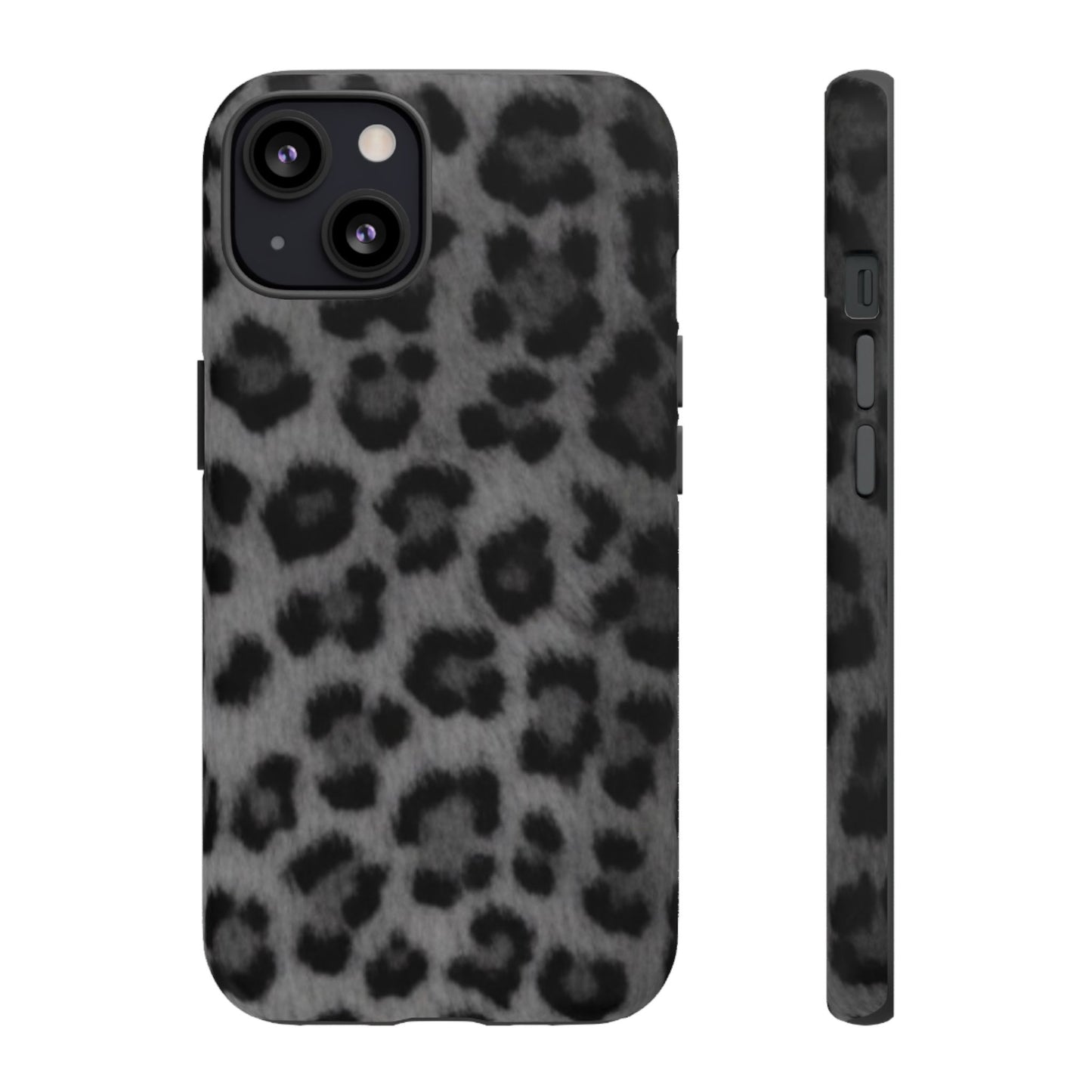 Leopard Print Dark Phone Case, Tough Cases for Animal Lovers, Stylish Protective Cover, Unique Gift for Her, Trendy Phone Accessory