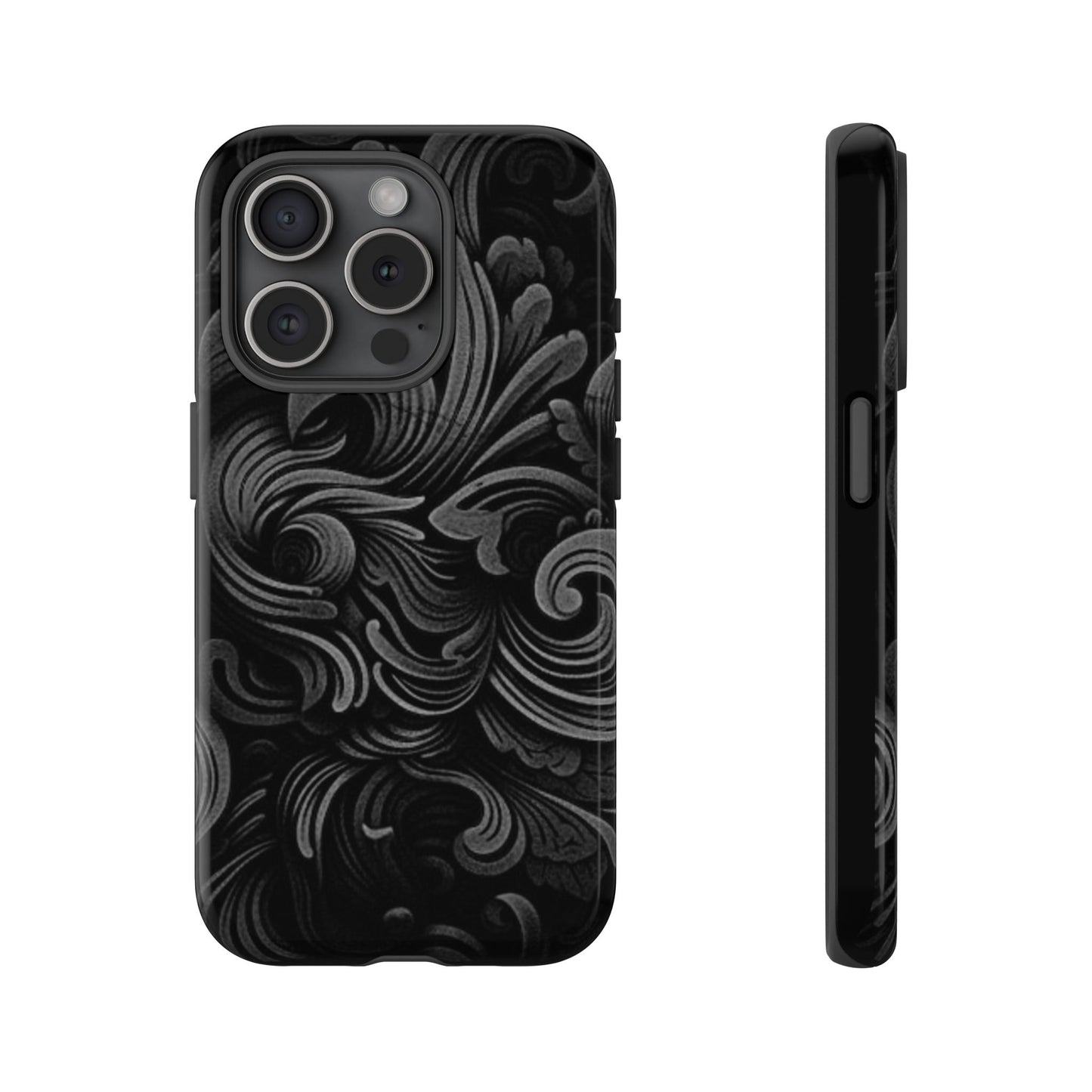 Black fortune Phone Case, Tough Cases, Stylish Phone Cover, Unique Gift for Her, Phone Protection, Floral Design Case