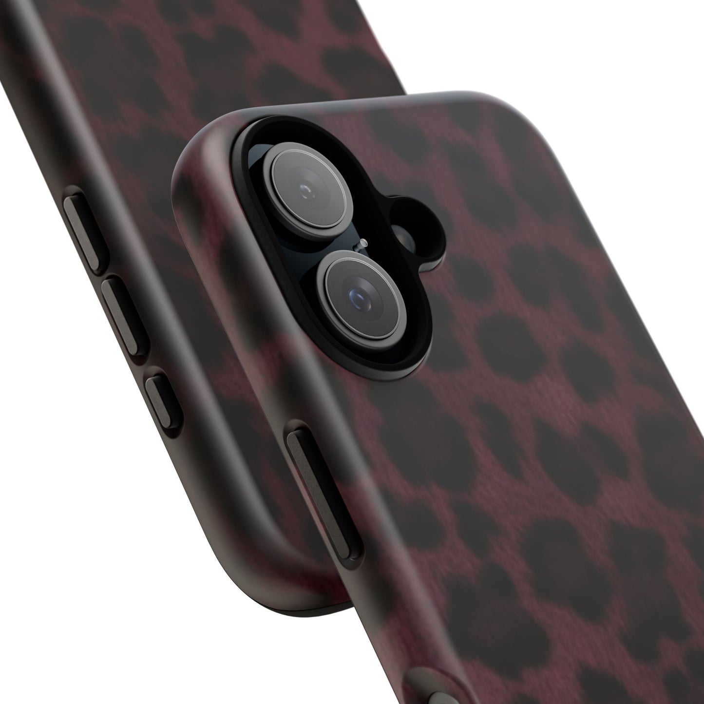 Maroon Leopard Print Phone Case, Tough Cases for Style Lovers, Fashionable Protection, Unique Gifts for Her, Trendy Accessories