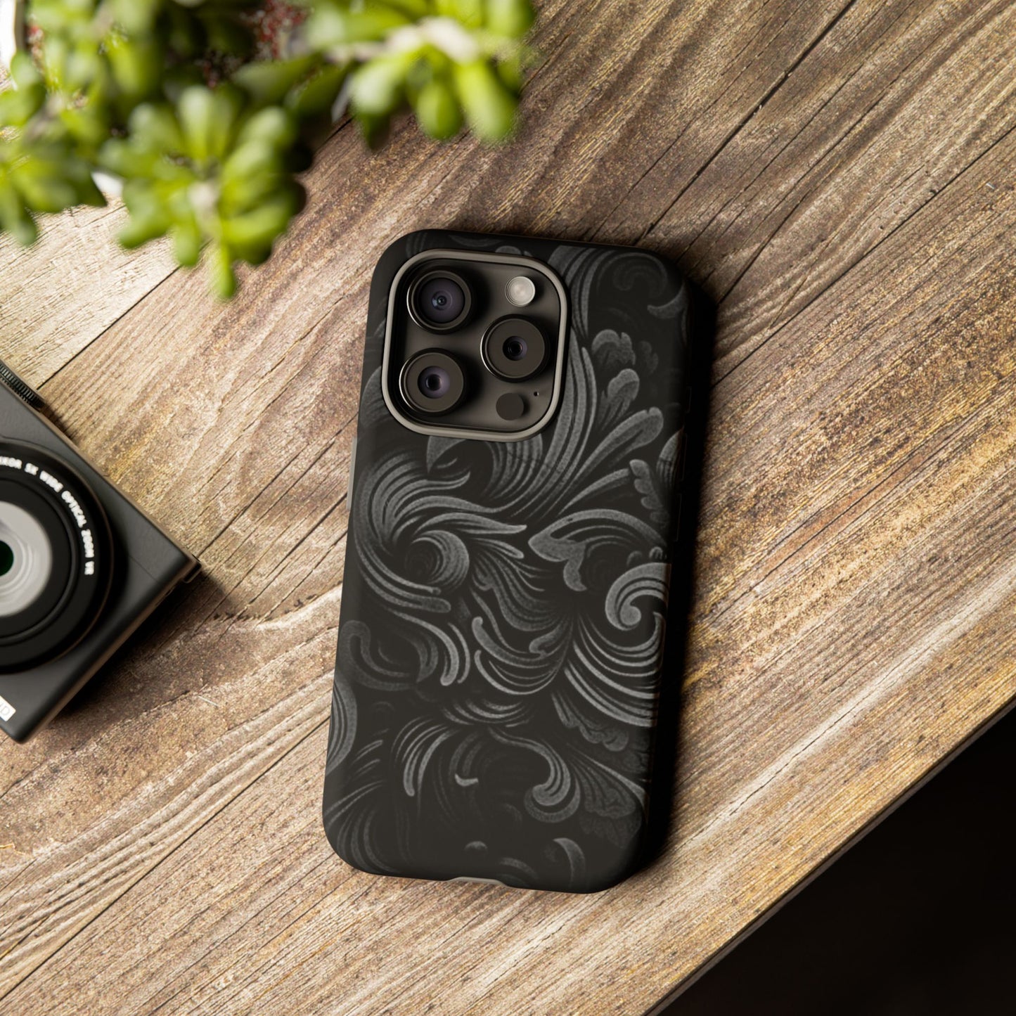 Black fortune Phone Case, Tough Cases, Stylish Phone Cover, Unique Gift for Her, Phone Protection, Floral Design Case
