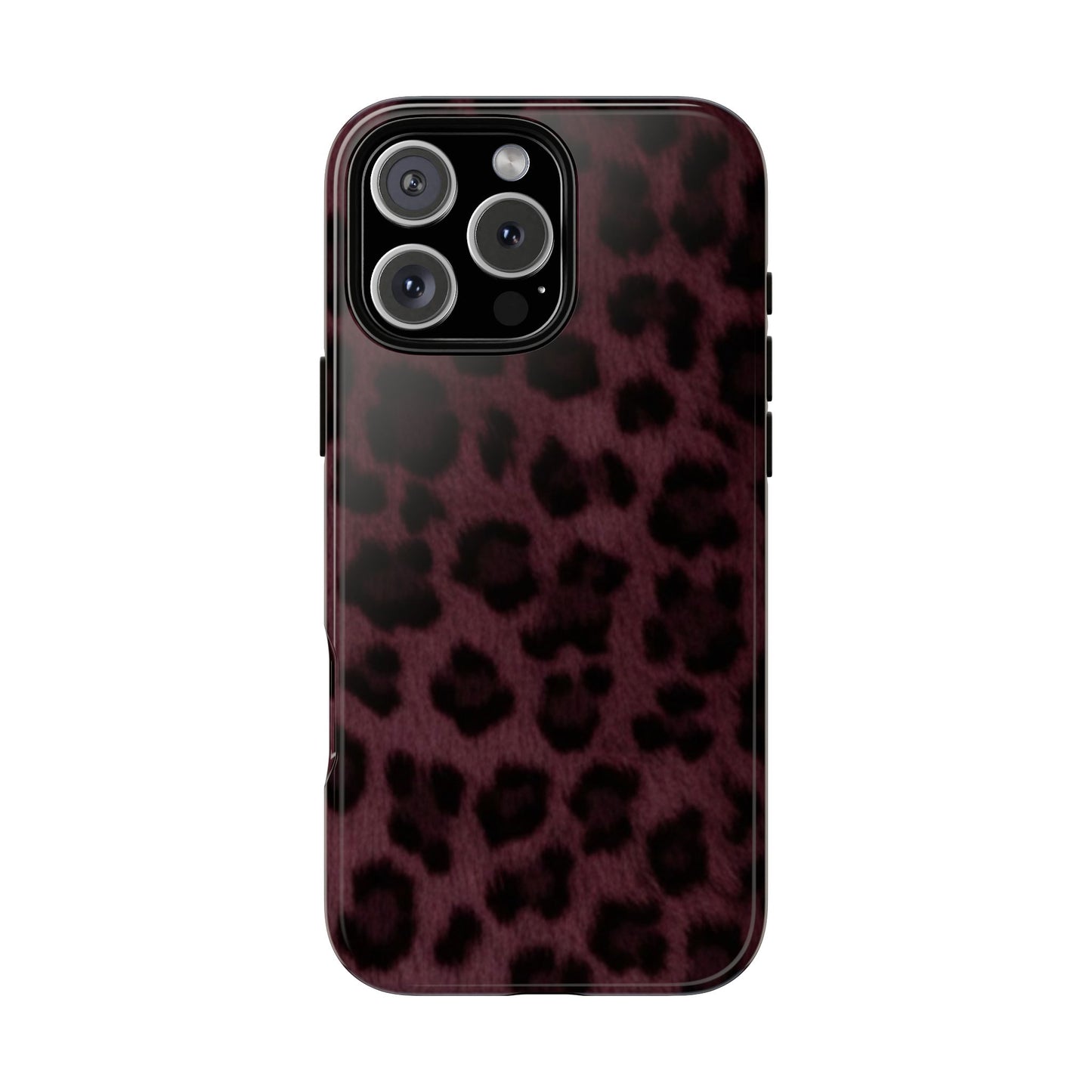 Maroon Leopard Print Phone Case, Tough Cases for Style Lovers, Fashionable Protection, Unique Gifts for Her, Trendy Accessories