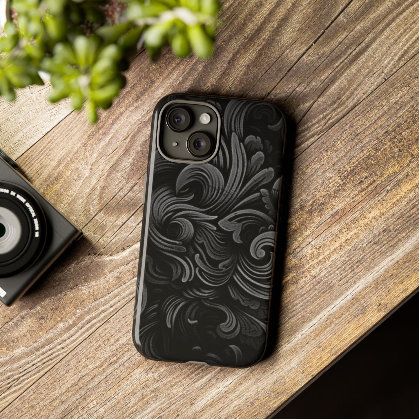 Black fortune Phone Case, Tough Cases, Stylish Phone Cover, Unique Gift for Her, Phone Protection, Floral Design Case