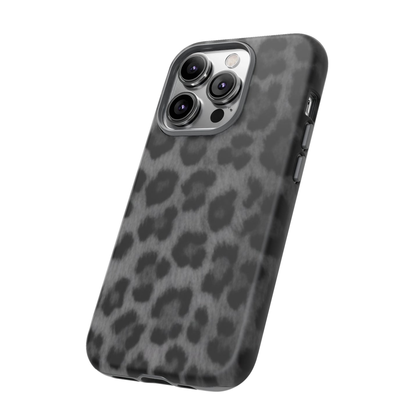 Leopard Print Dark Phone Case, Tough Cases for Animal Lovers, Stylish Protective Cover, Unique Gift for Her, Trendy Phone Accessory
