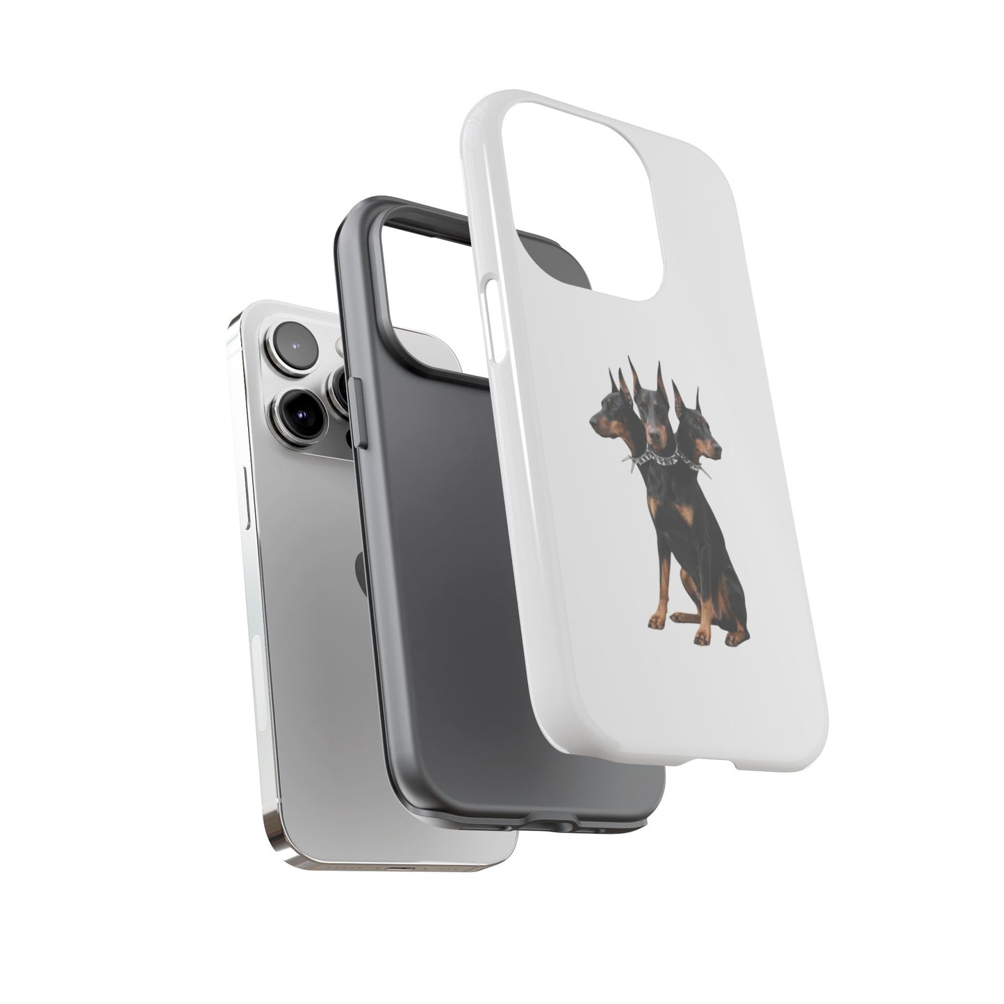 Doberman triple head tough case, Design | Perfect Gift for Dog Lovers, Pet Owners, Animal Enthusiasts, Birthdays, Christmas, Everyday Use