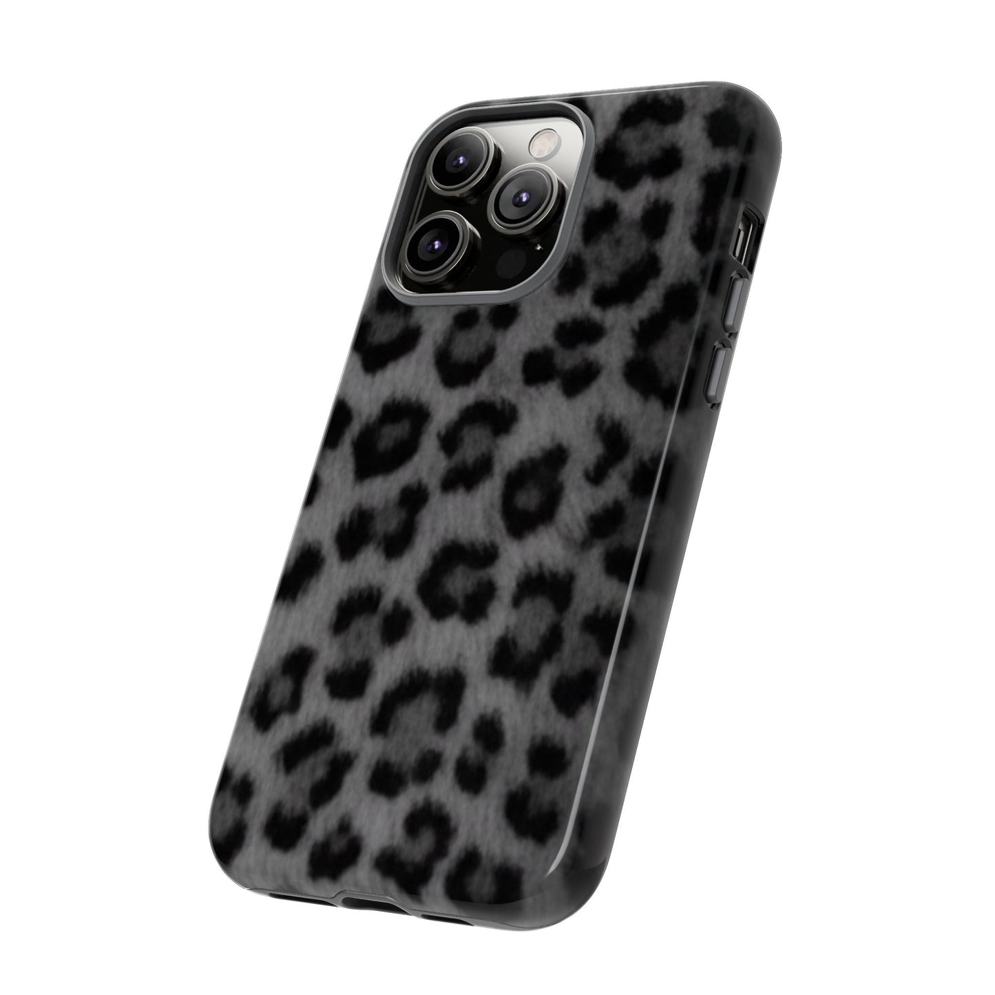 Leopard Print Dark Phone Case, Tough Cases for Animal Lovers, Stylish Protective Cover, Unique Gift for Her, Trendy Phone Accessory