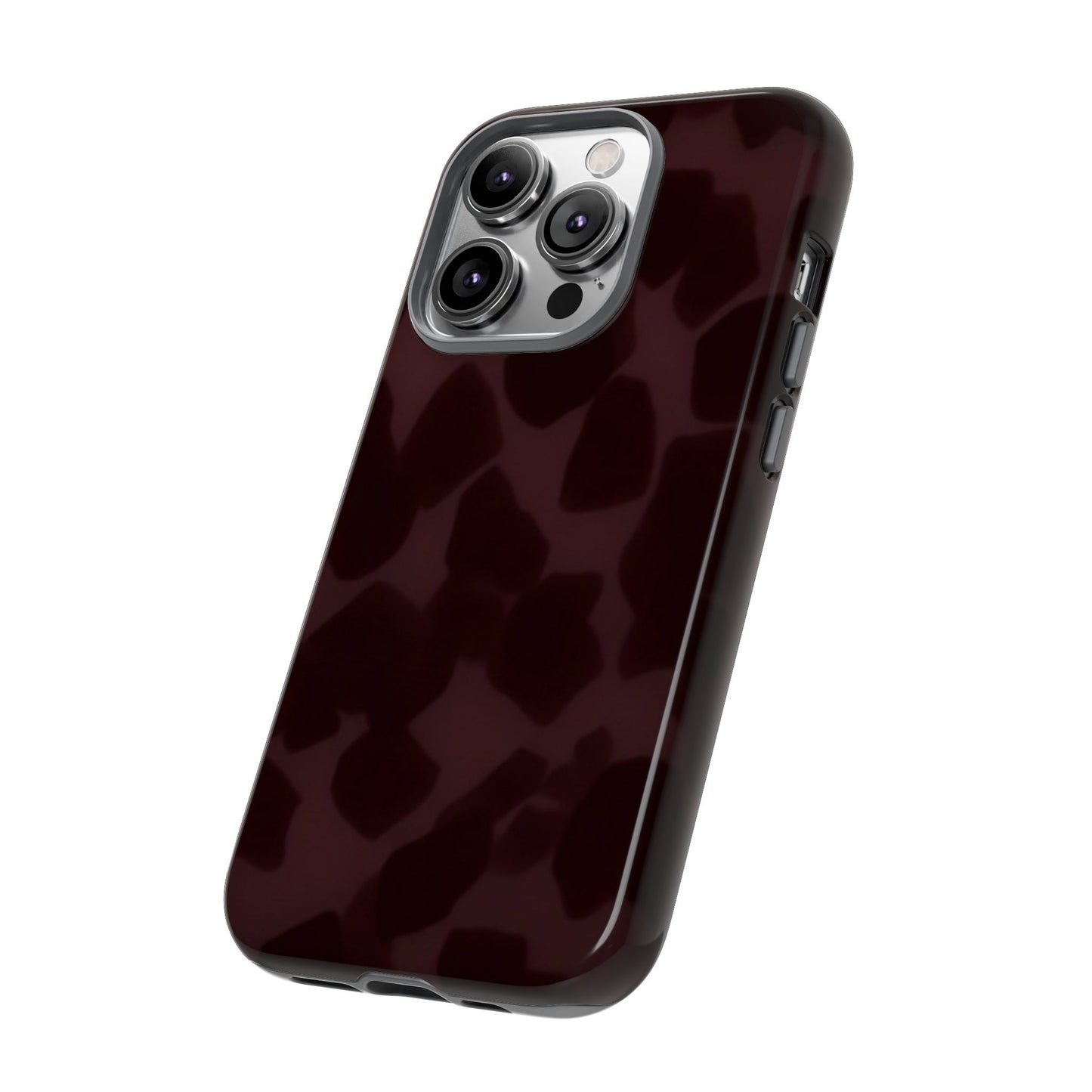 Maroon Jumbo Tortoise shell Stylish Phone Cases, Durable Phone Cover, Cheetah Print Case, Trendy Mobile Accessories, Unique Gift Ideas