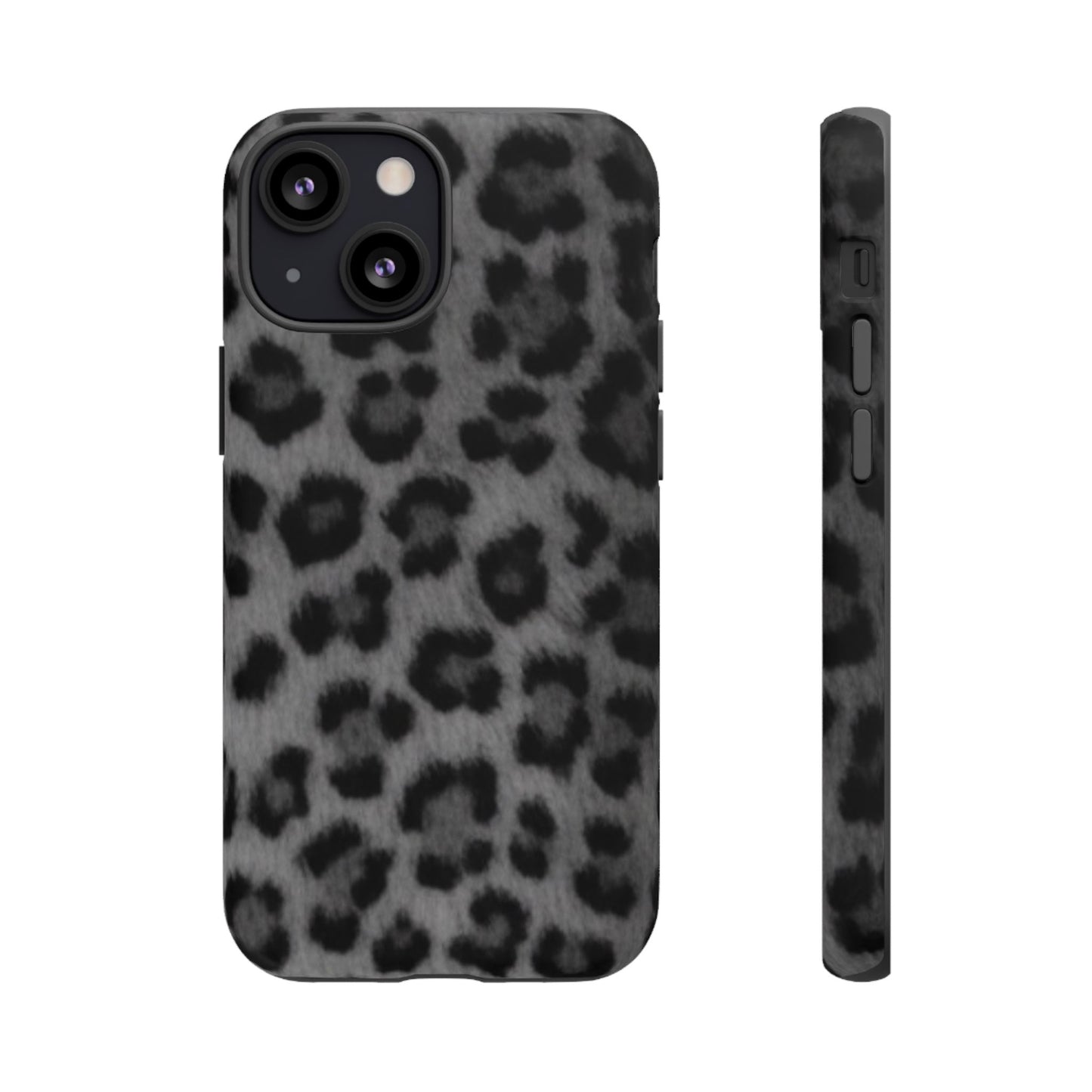 Leopard Print Dark Phone Case, Tough Cases for Animal Lovers, Stylish Protective Cover, Unique Gift for Her, Trendy Phone Accessory