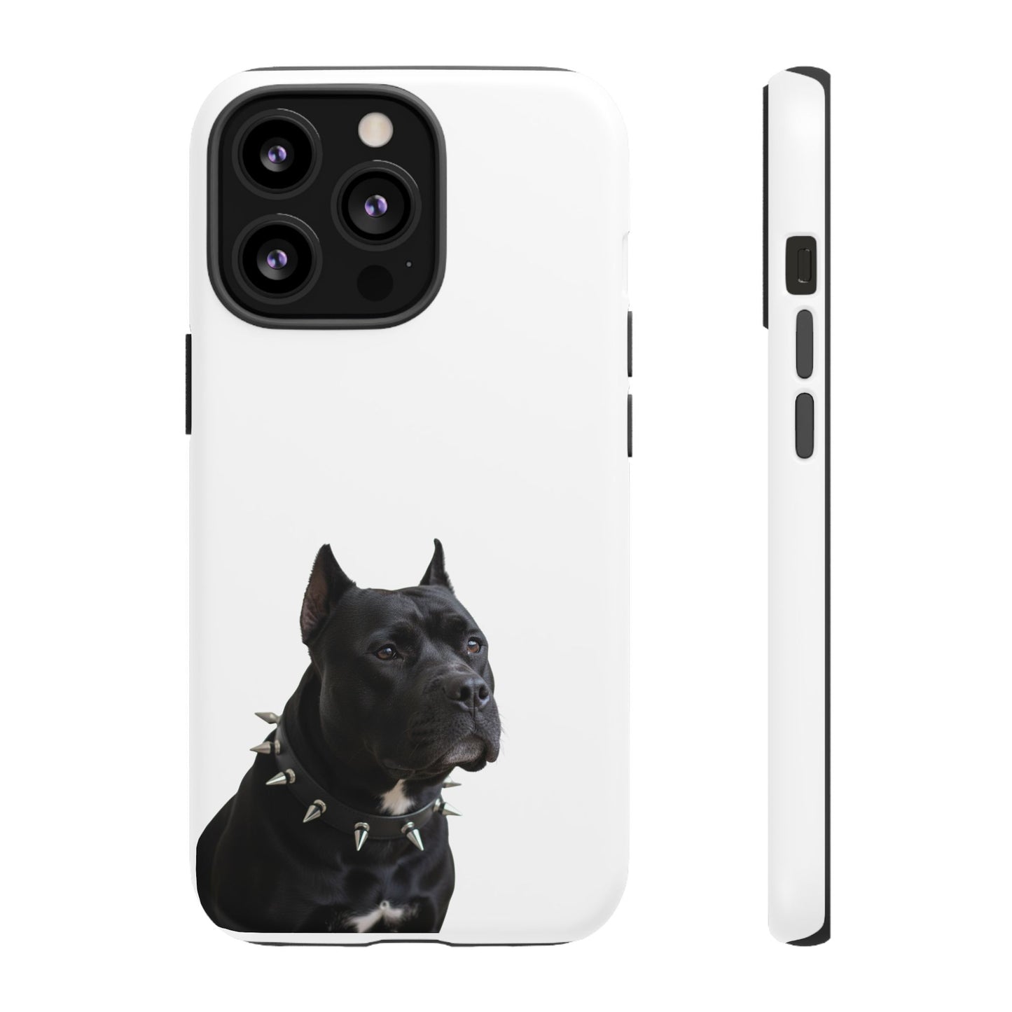 Black Pit bull With spikes Tough Case, durable phone case gift for him, her