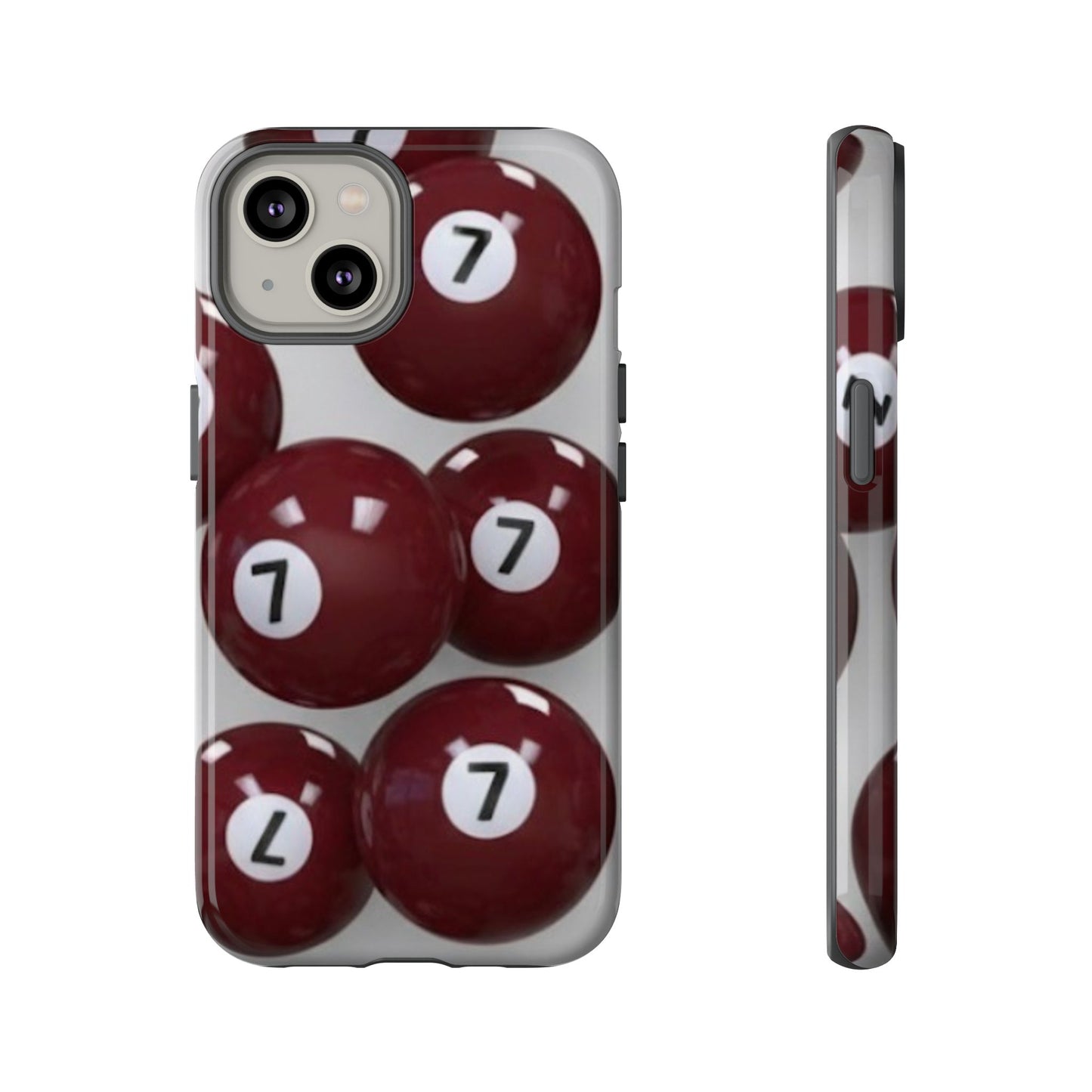 7ball red case Tough Case, scattered 7ball 8ball pool ball case matte or shiny