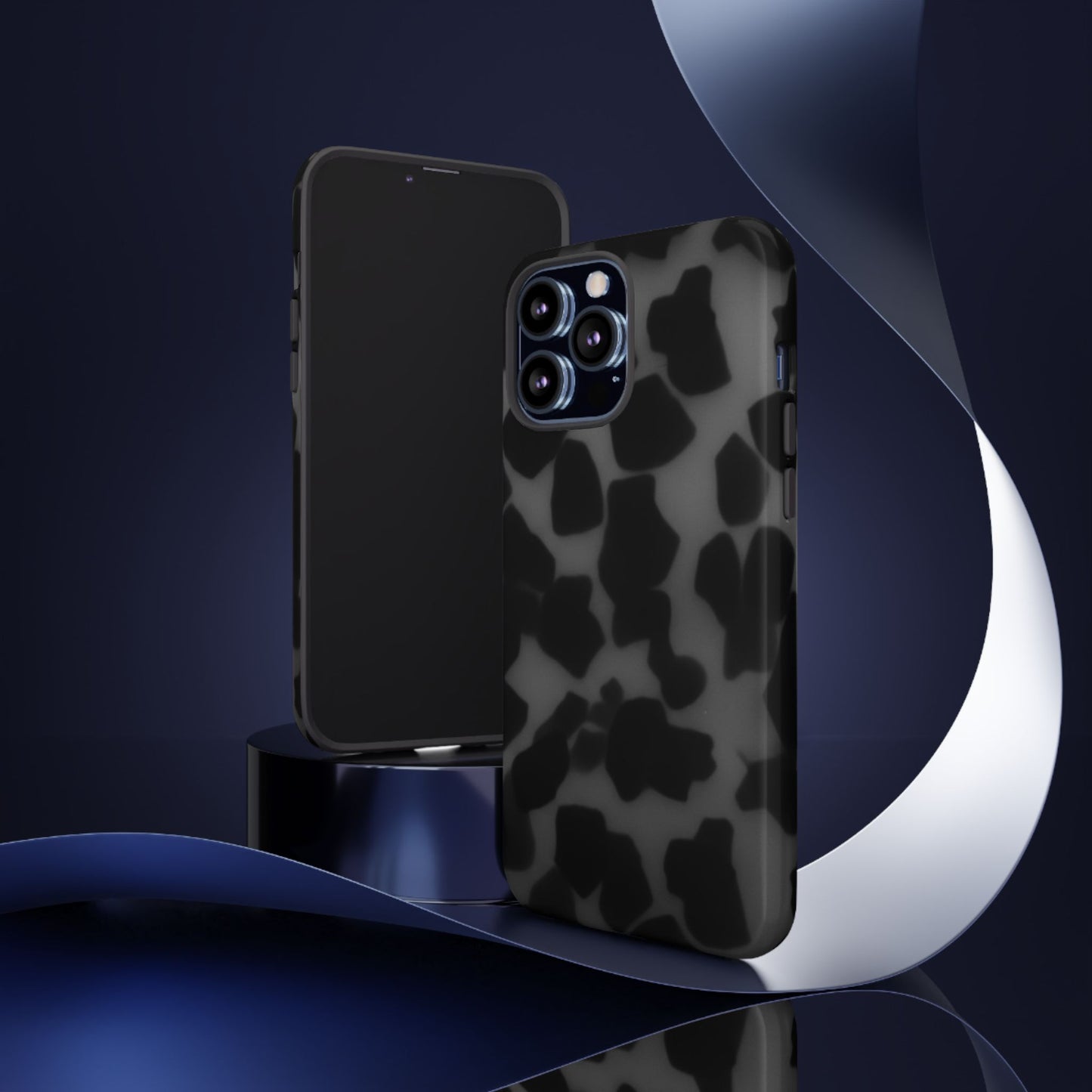 Jumbo tortoise shell Black Stylish Phone Case - Durable Protection, Trendy Design, Gift for Her, Fashion Accessories, Cow Print Phone Cover