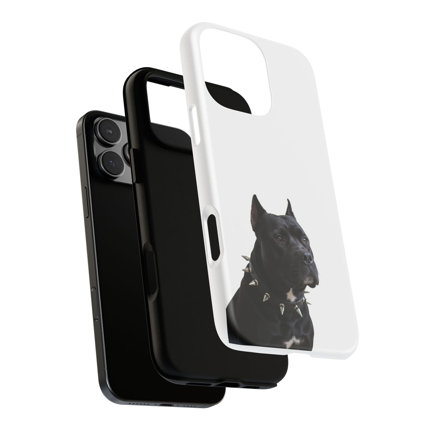 Black Pit bull With spikes Tough Case, durable phone case gift for him, her