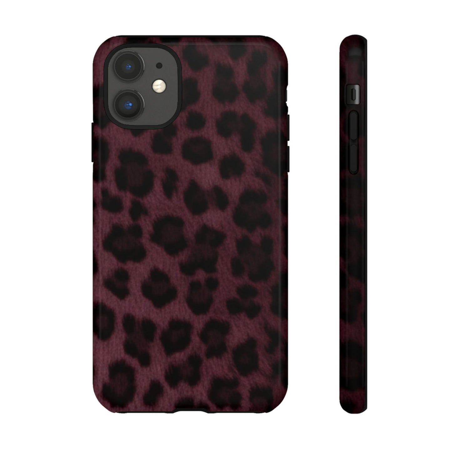 Maroon Leopard Print Phone Case, Tough Cases for Style Lovers, Fashionable Protection, Unique Gifts for Her, Trendy Accessories