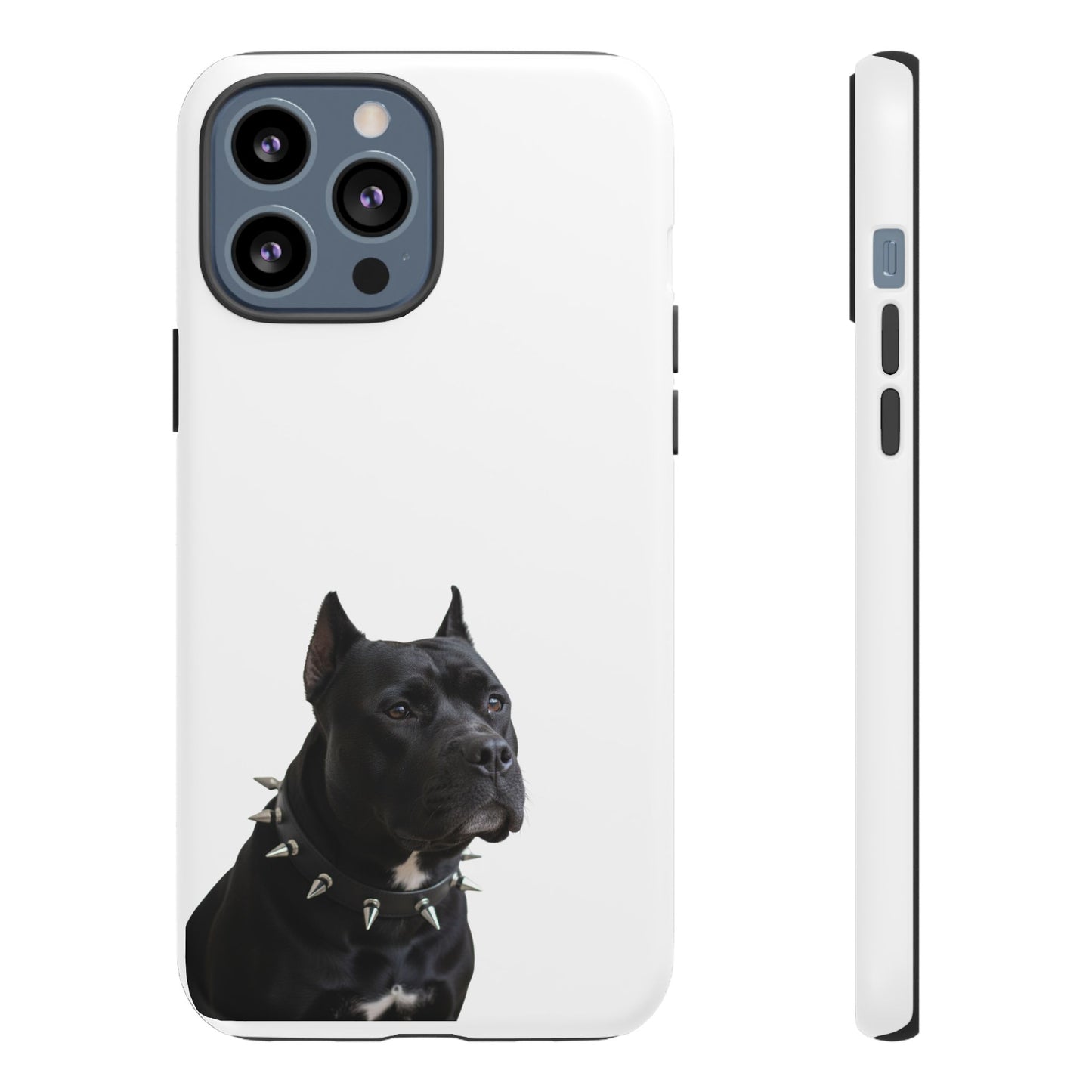 Black Pit bull With spikes Tough Case, durable phone case gift for him, her