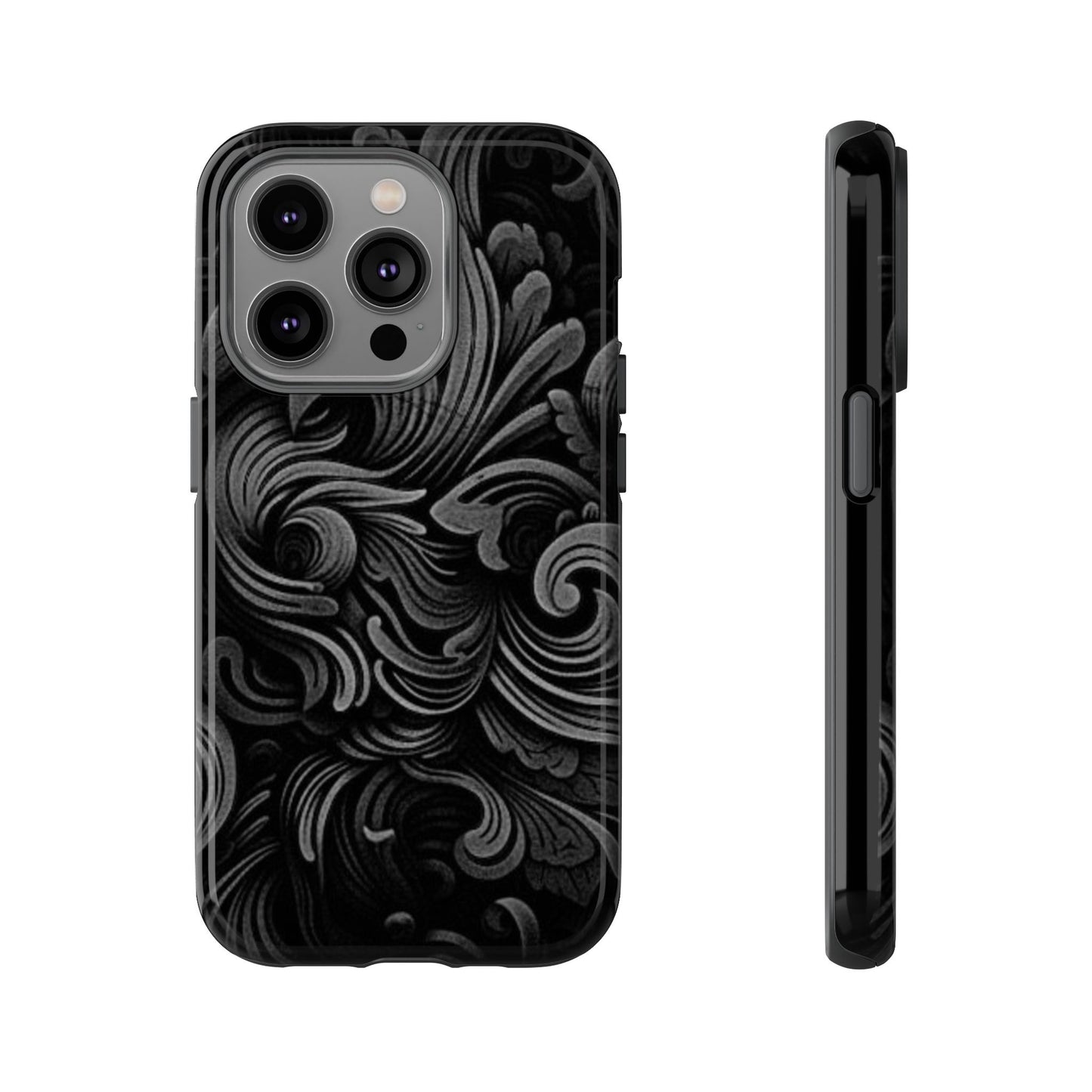 Black fortune Phone Case, Tough Cases, Stylish Phone Cover, Unique Gift for Her, Phone Protection, Floral Design Case