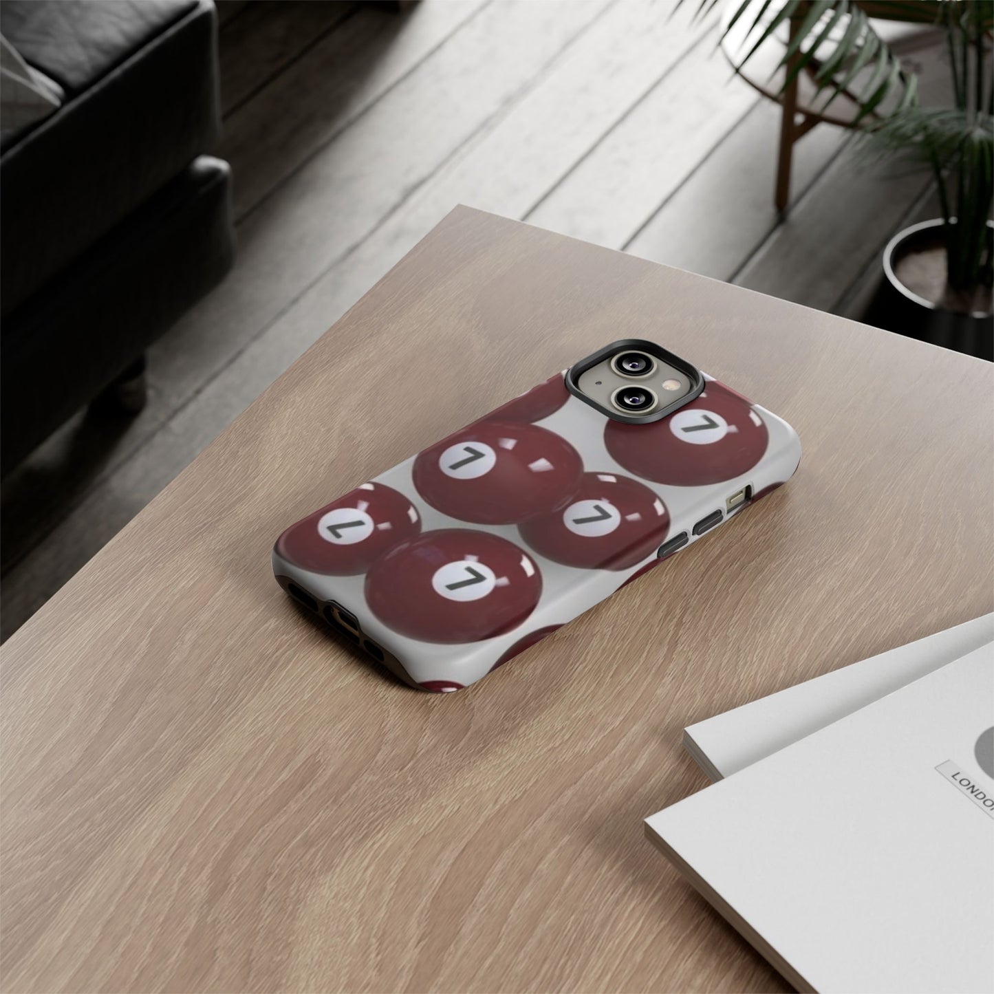 7ball red case Tough Case, scattered 7ball 8ball pool ball case matte or shiny