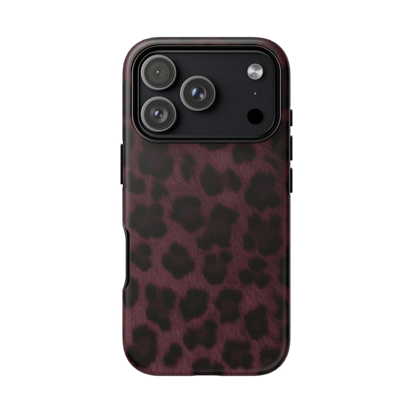 Maroon Leopard Print Phone Case, Tough Cases for Style Lovers, Fashionable Protection, Unique Gifts for Her, Trendy Accessories