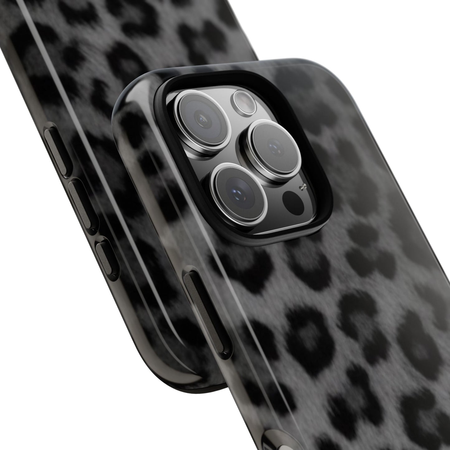 Leopard Print Dark Phone Case, Tough Cases for Animal Lovers, Stylish Protective Cover, Unique Gift for Her, Trendy Phone Accessory