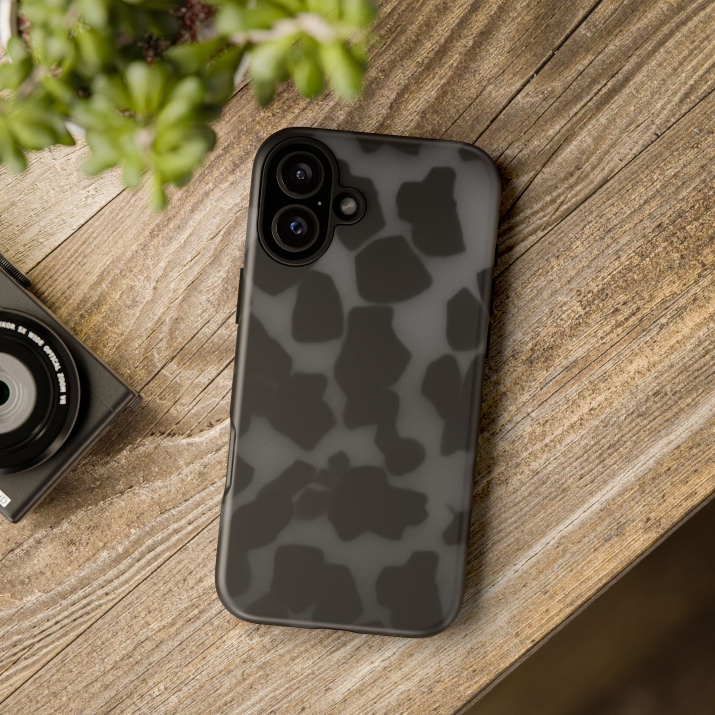 Jumbo tortoise shell Black Stylish Phone Case - Durable Protection, Trendy Design, Gift for Her, Fashion Accessories, Cow Print Phone Cover