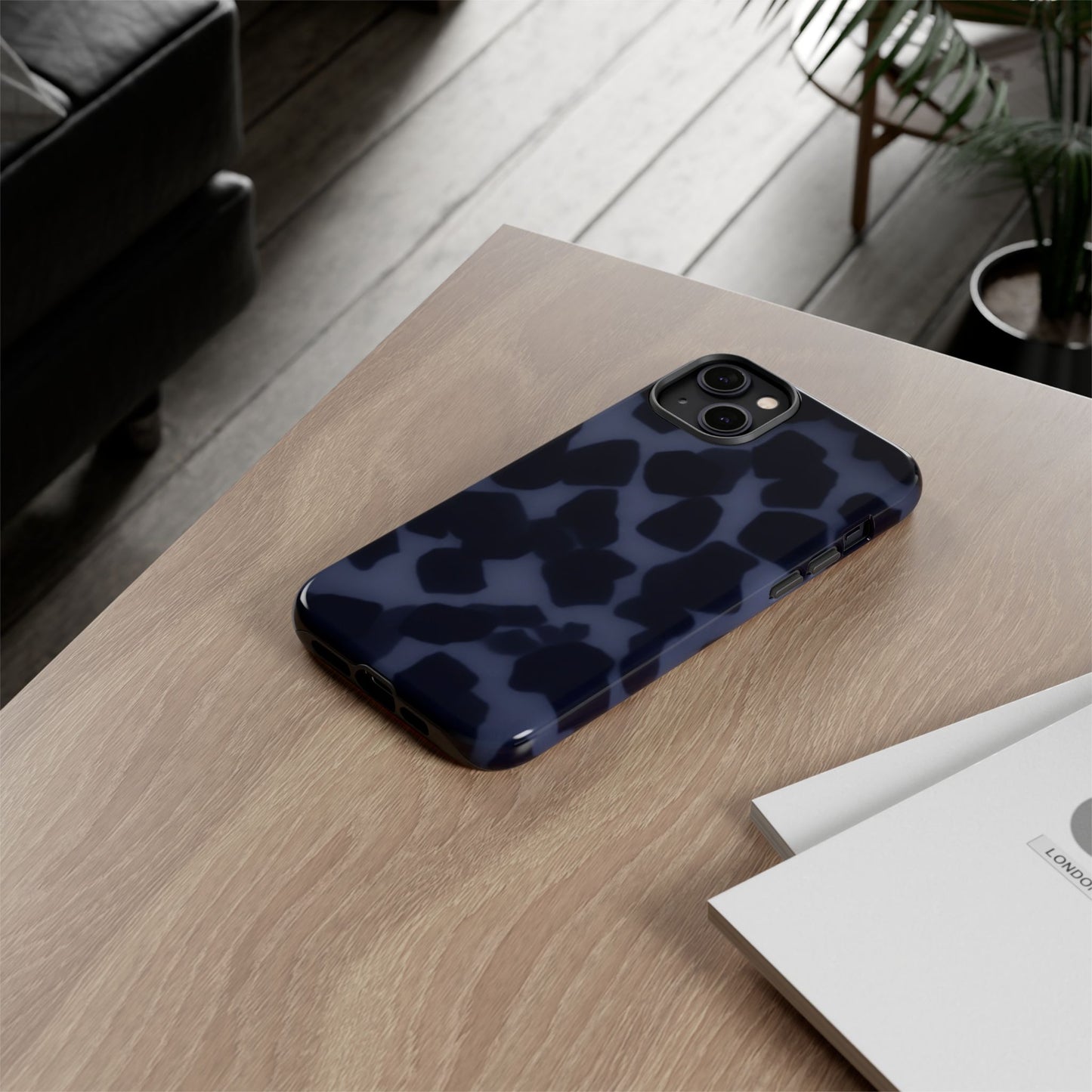 Jumbo Tortoise shell Navy Tuff Phone Case, Tough Cases with Sleek Modern Design for Protection, Gift for Tech Enthusiasts, Perfect for Any Occasion