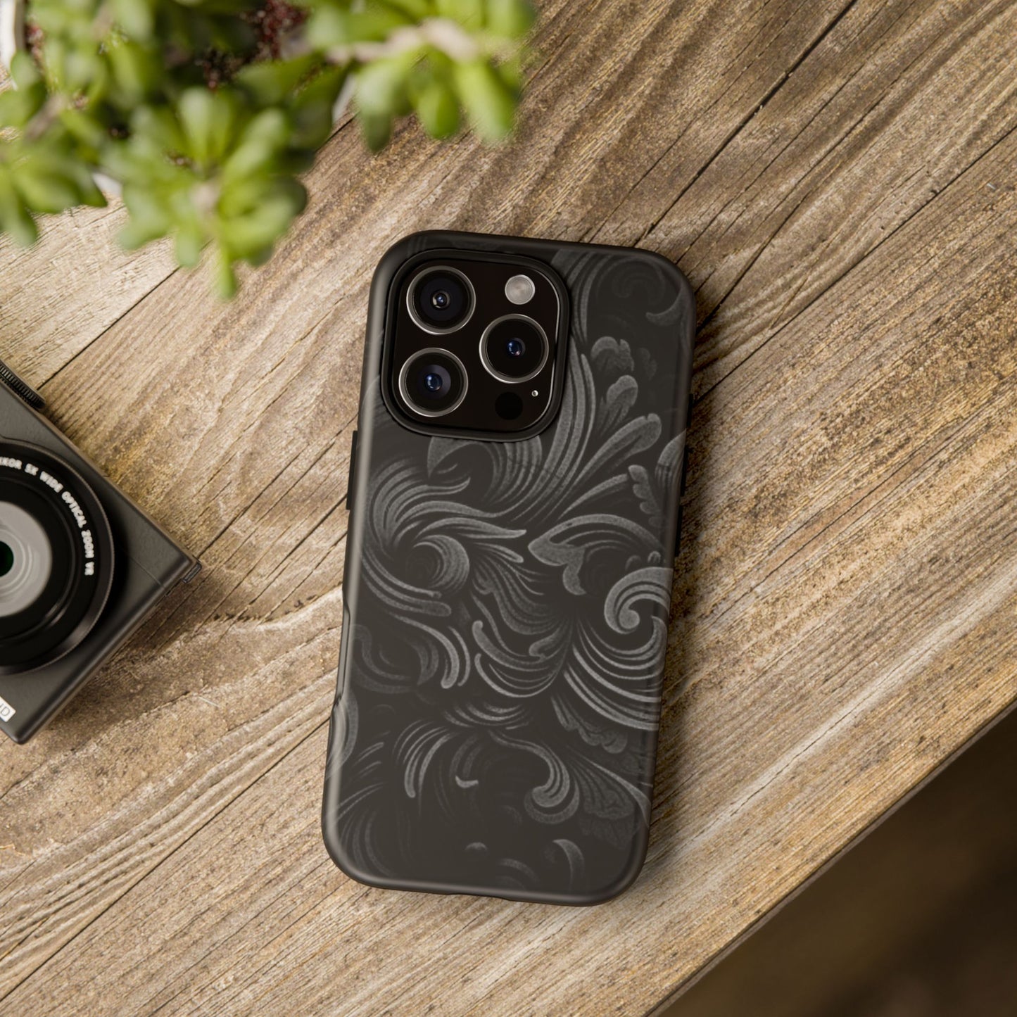 Black fortune Phone Case, Tough Cases, Stylish Phone Cover, Unique Gift for Her, Phone Protection, Floral Design Case