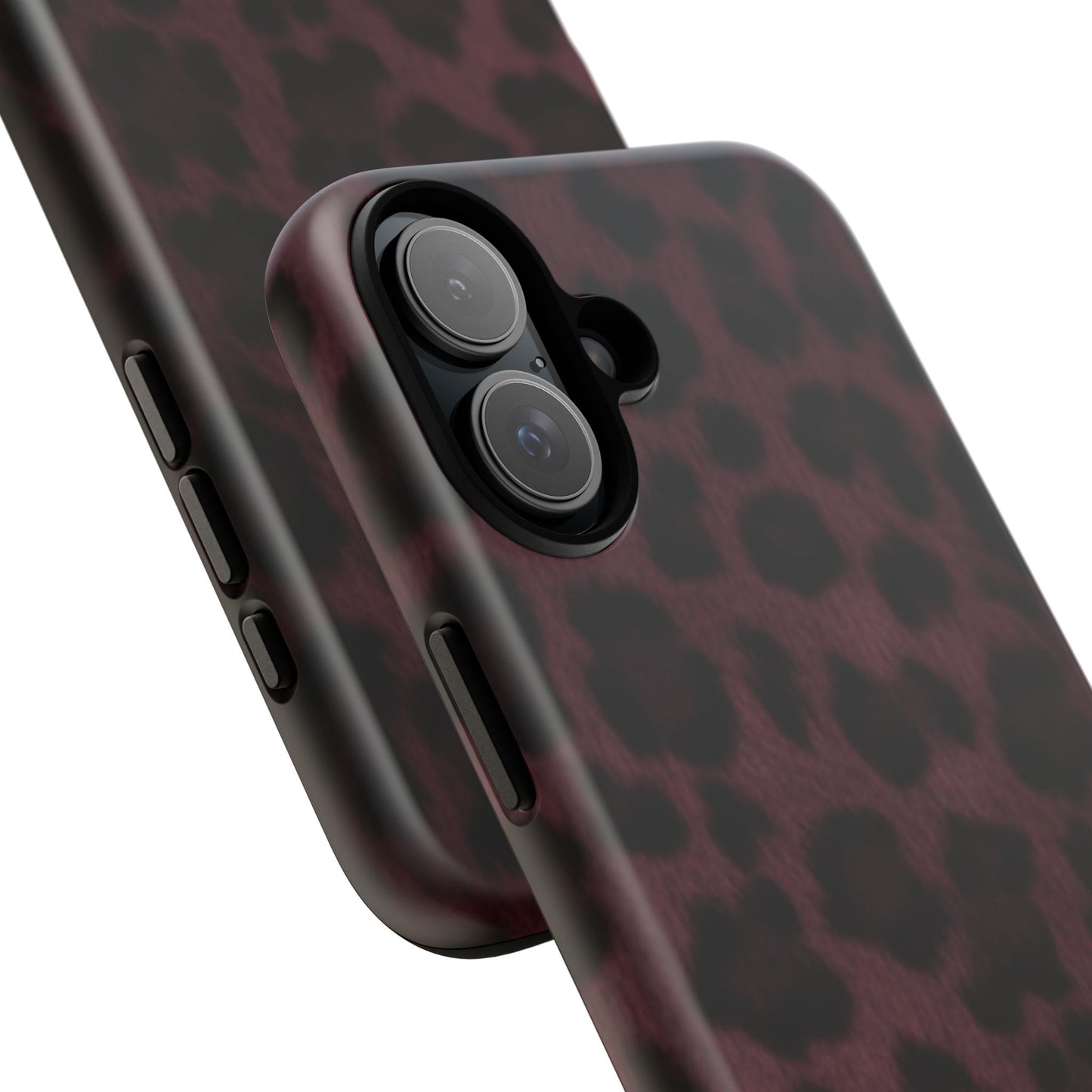 Maroon Leopard Print Phone Case, Tough Cases for Style Lovers, Fashionable Protection, Unique Gifts for Her, Trendy Accessories