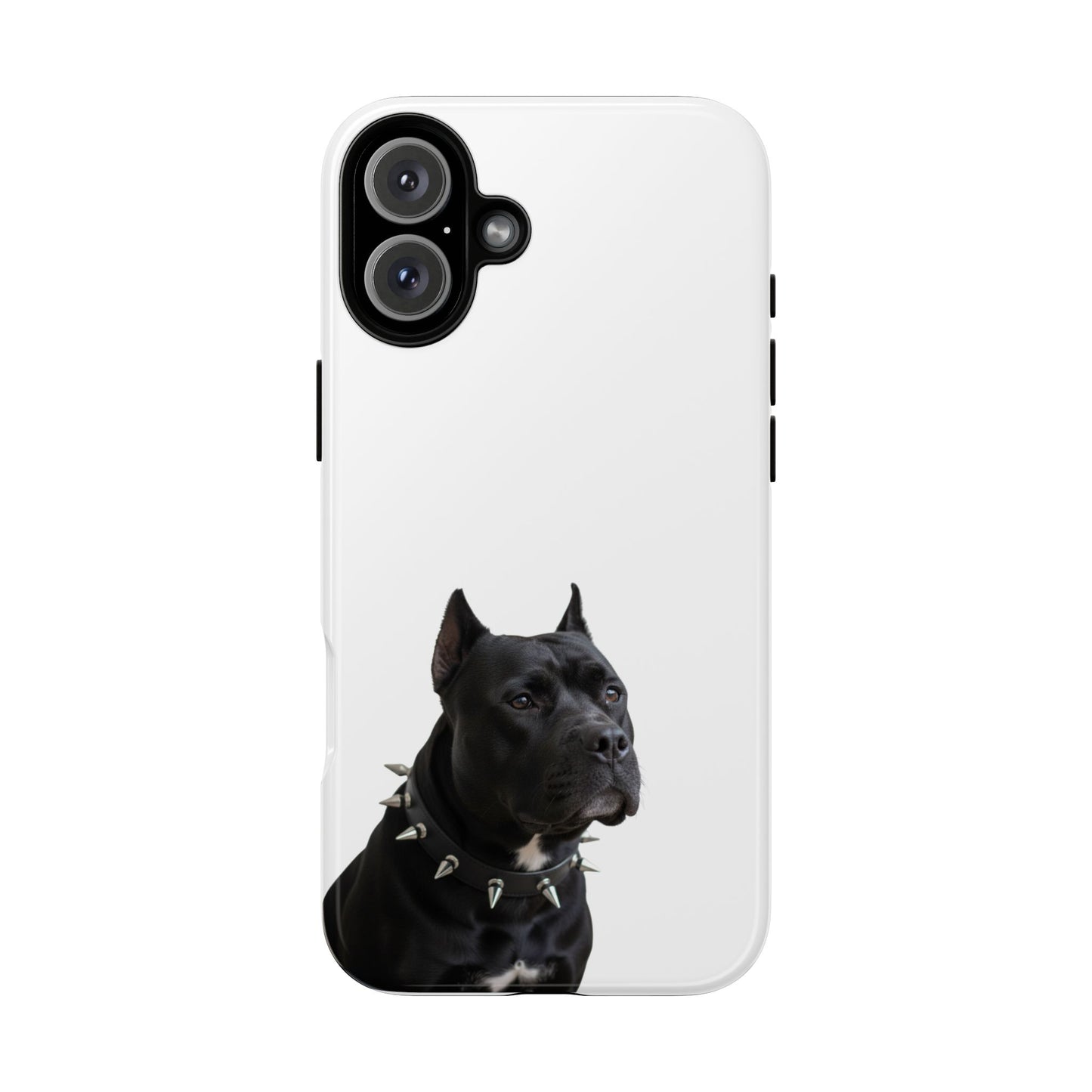 Black Pit bull With spikes Tough Case, durable phone case gift for him, her