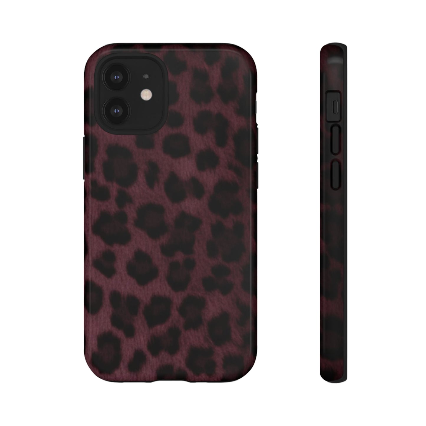 Maroon Leopard Print Phone Case, Tough Cases for Style Lovers, Fashionable Protection, Unique Gifts for Her, Trendy Accessories