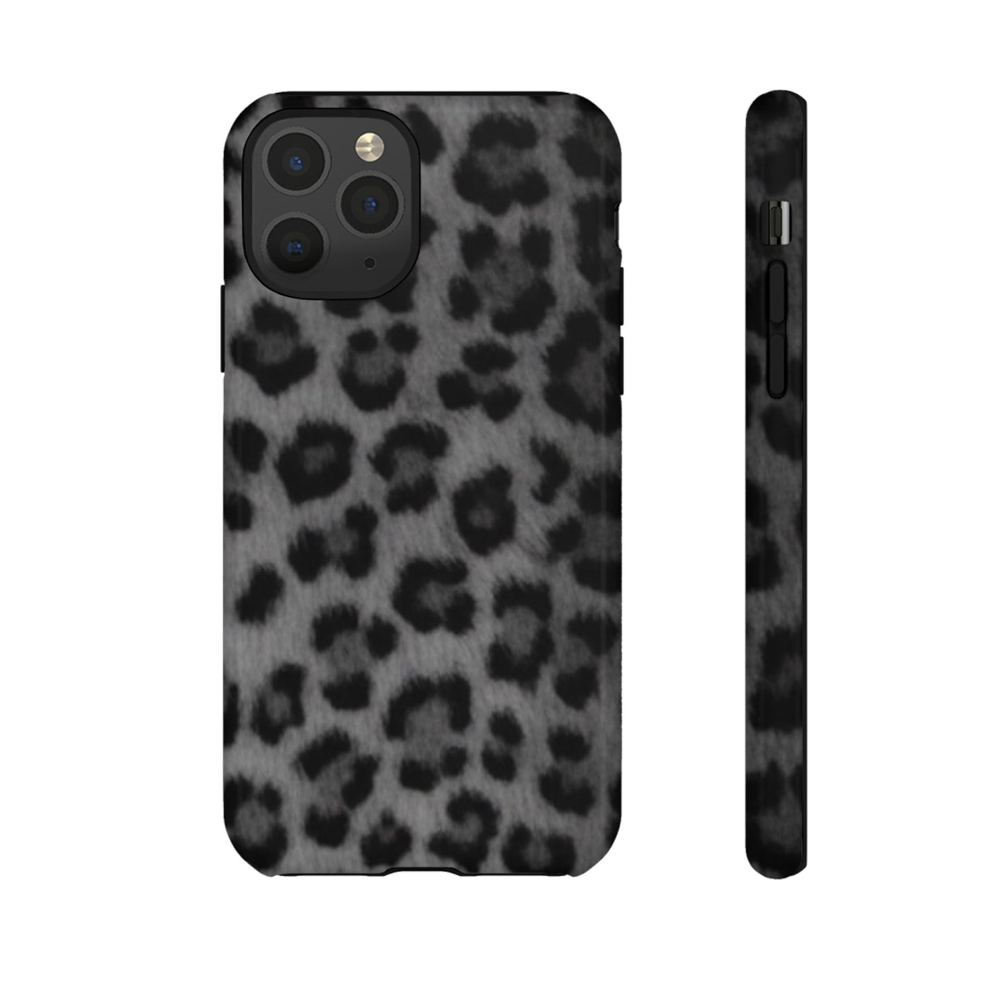 Leopard Print Dark Phone Case, Tough Cases for Animal Lovers, Stylish Protective Cover, Unique Gift for Her, Trendy Phone Accessory